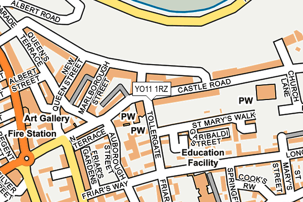 YO11 1RZ map - OS OpenMap – Local (Ordnance Survey)