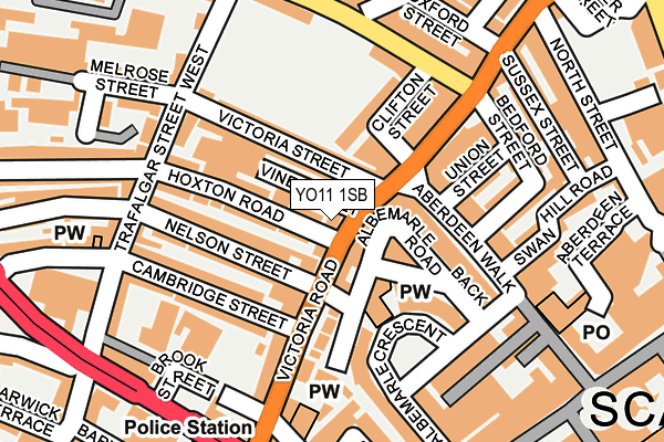 YO11 1SB map - OS OpenMap – Local (Ordnance Survey)