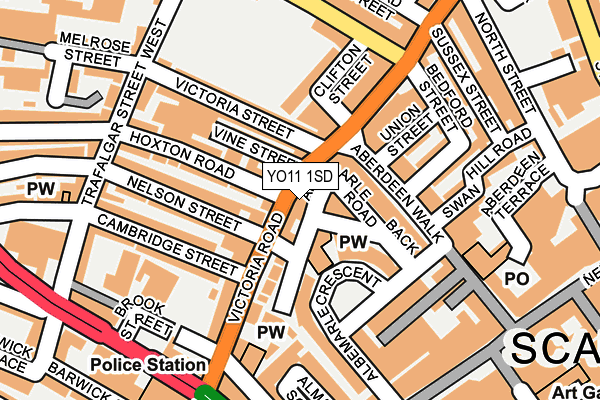 YO11 1SD map - OS OpenMap – Local (Ordnance Survey)