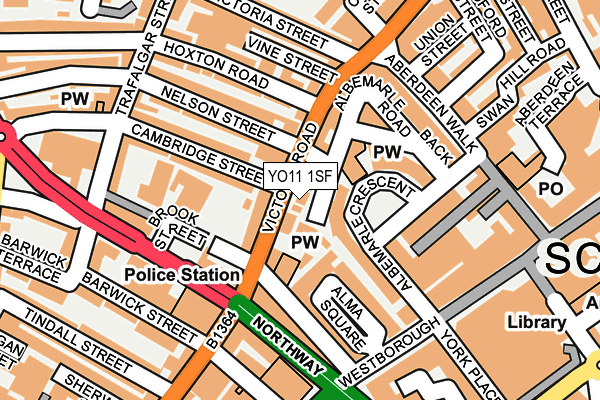 YO11 1SF map - OS OpenMap – Local (Ordnance Survey)