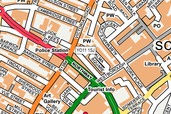 YO11 1SJ map - OS OpenMap – Local (Ordnance Survey)