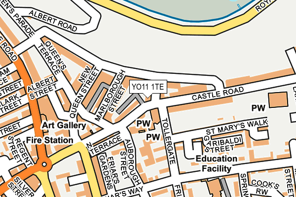 YO11 1TE map - OS OpenMap – Local (Ordnance Survey)