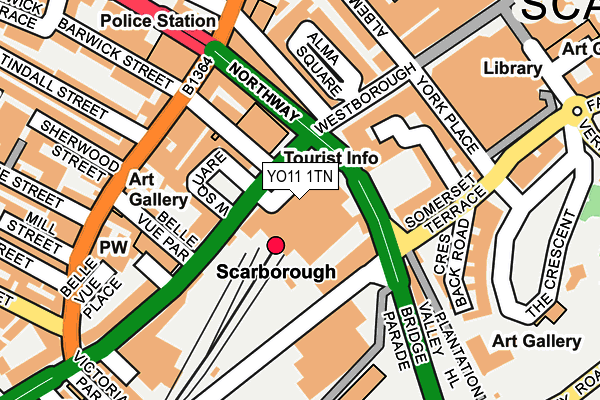 YO11 1TN map - OS OpenMap – Local (Ordnance Survey)