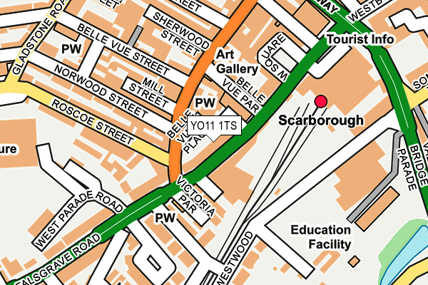 YO11 1TS map - OS OpenMap – Local (Ordnance Survey)