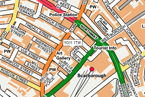 YO11 1TW map - OS OpenMap – Local (Ordnance Survey)