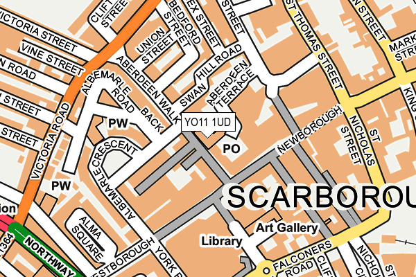 YO11 1UD map - OS OpenMap – Local (Ordnance Survey)