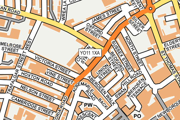 YO11 1XA map - OS OpenMap – Local (Ordnance Survey)