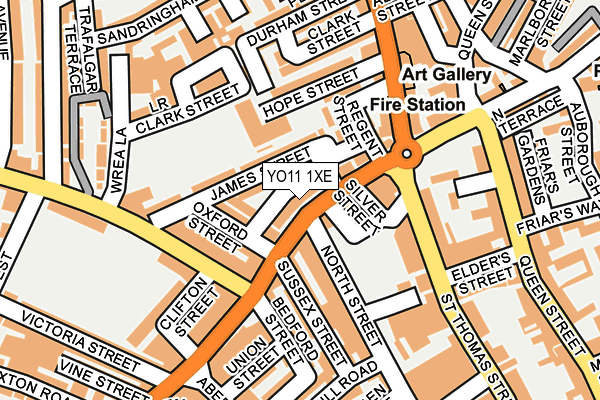 YO11 1XE map - OS OpenMap – Local (Ordnance Survey)