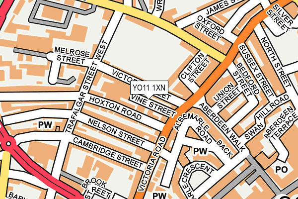 YO11 1XN map - OS OpenMap – Local (Ordnance Survey)