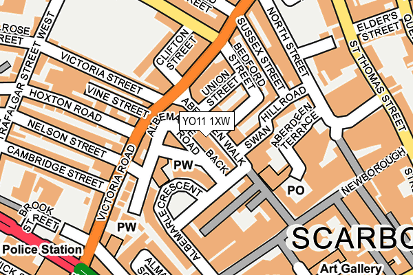YO11 1XW map - OS OpenMap – Local (Ordnance Survey)