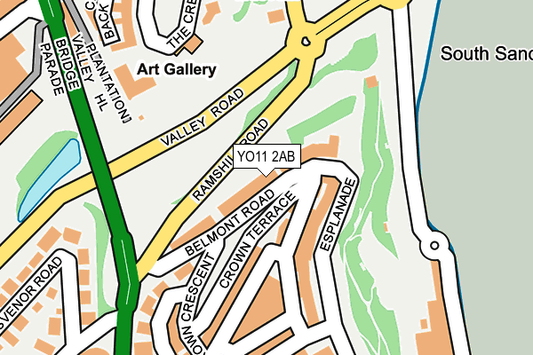 YO11 2AB map - OS OpenMap – Local (Ordnance Survey)