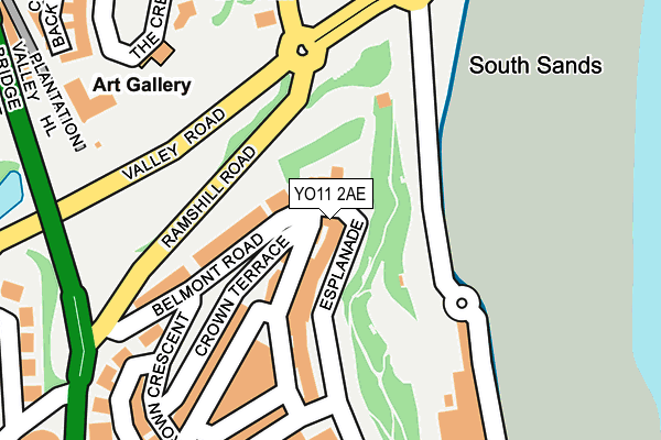 YO11 2AE map - OS OpenMap – Local (Ordnance Survey)