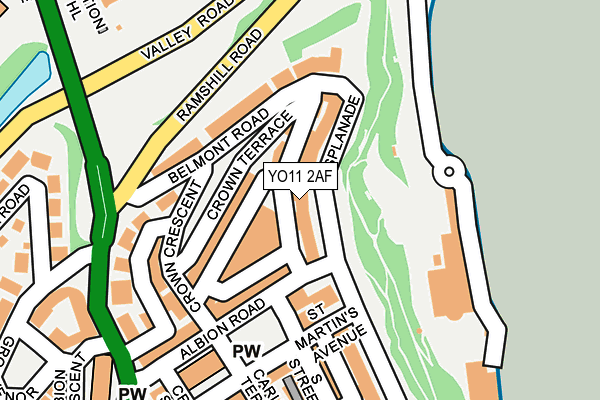 YO11 2AF map - OS OpenMap – Local (Ordnance Survey)