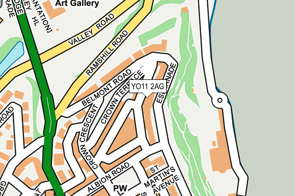 YO11 2AG map - OS OpenMap – Local (Ordnance Survey)