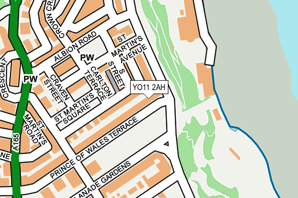 YO11 2AH map - OS OpenMap – Local (Ordnance Survey)