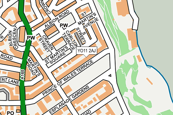 YO11 2AJ map - OS OpenMap – Local (Ordnance Survey)