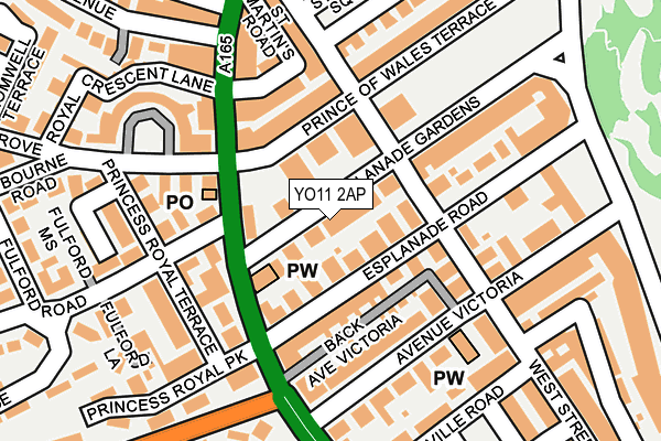 YO11 2AP map - OS OpenMap – Local (Ordnance Survey)