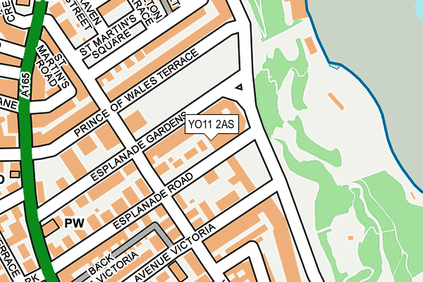 YO11 2AS map - OS OpenMap – Local (Ordnance Survey)