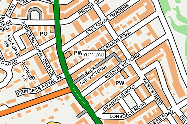 YO11 2AU map - OS OpenMap – Local (Ordnance Survey)