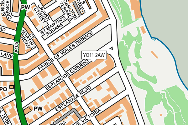 YO11 2AW map - OS OpenMap – Local (Ordnance Survey)