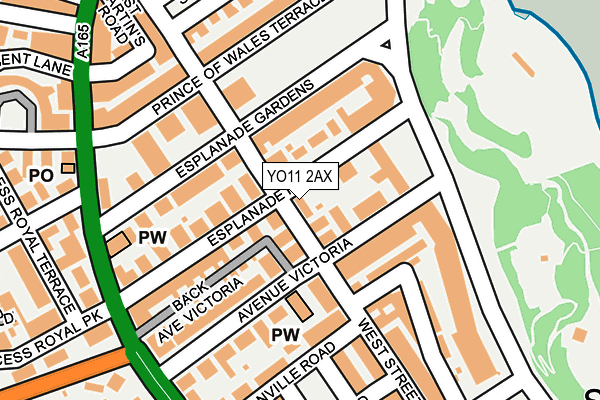 YO11 2AX map - OS OpenMap – Local (Ordnance Survey)