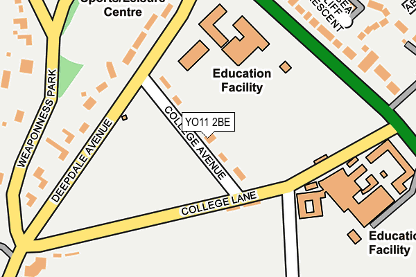 YO11 2BE map - OS OpenMap – Local (Ordnance Survey)