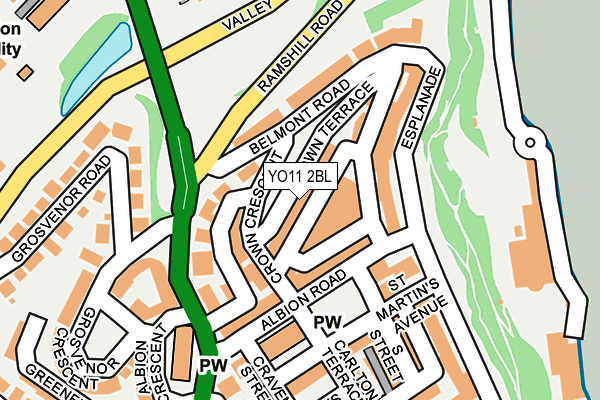 YO11 2BL map - OS OpenMap – Local (Ordnance Survey)