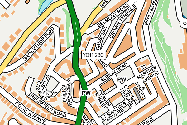 YO11 2BQ map - OS OpenMap – Local (Ordnance Survey)