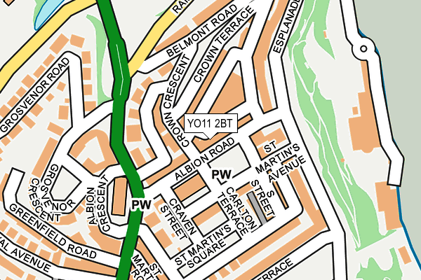YO11 2BT map - OS OpenMap – Local (Ordnance Survey)