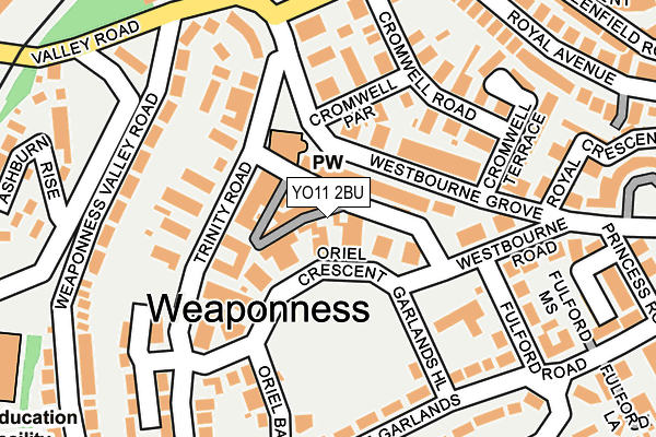 YO11 2BU map - OS OpenMap – Local (Ordnance Survey)