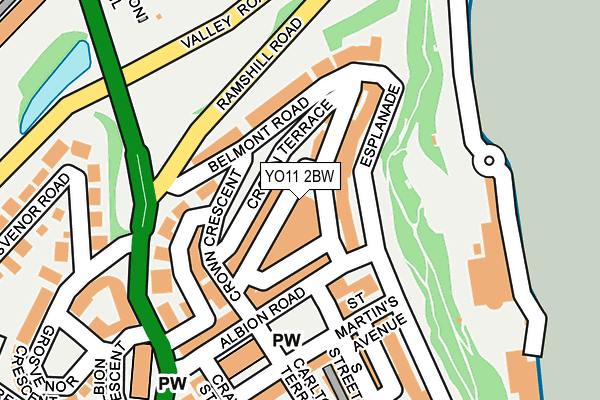 YO11 2BW map - OS OpenMap – Local (Ordnance Survey)