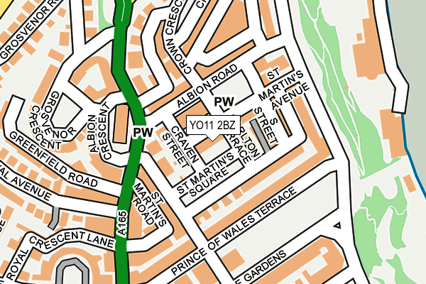 YO11 2BZ map - OS OpenMap – Local (Ordnance Survey)