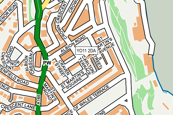 YO11 2DA map - OS OpenMap – Local (Ordnance Survey)