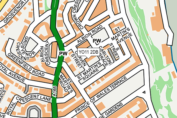 YO11 2DB map - OS OpenMap – Local (Ordnance Survey)