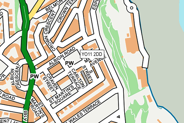 YO11 2DD map - OS OpenMap – Local (Ordnance Survey)