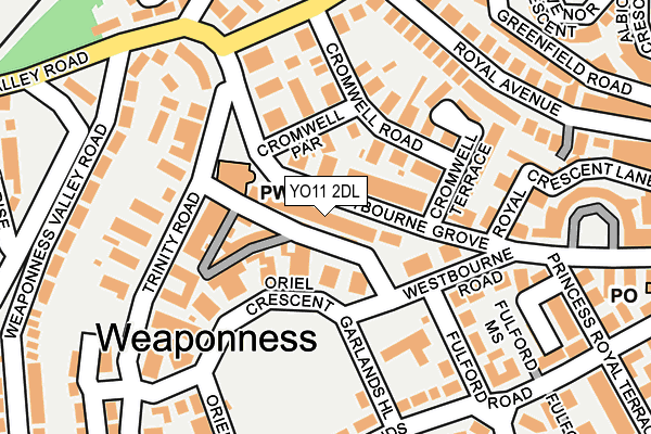 YO11 2DL map - OS OpenMap – Local (Ordnance Survey)