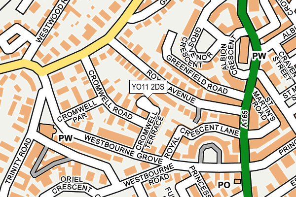 YO11 2DS map - OS OpenMap – Local (Ordnance Survey)