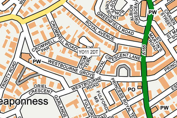 YO11 2DT map - OS OpenMap – Local (Ordnance Survey)