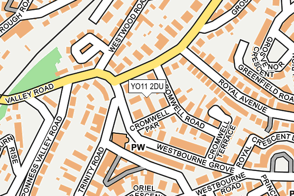 YO11 2DU map - OS OpenMap – Local (Ordnance Survey)