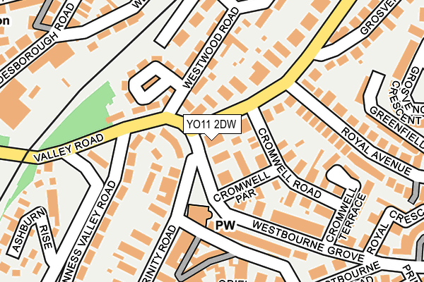 YO11 2DW map - OS OpenMap – Local (Ordnance Survey)
