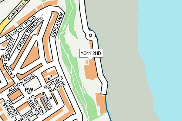 YO11 2HD map - OS OpenMap – Local (Ordnance Survey)
