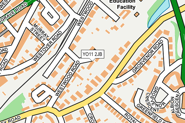 YO11 2JB map - OS OpenMap – Local (Ordnance Survey)