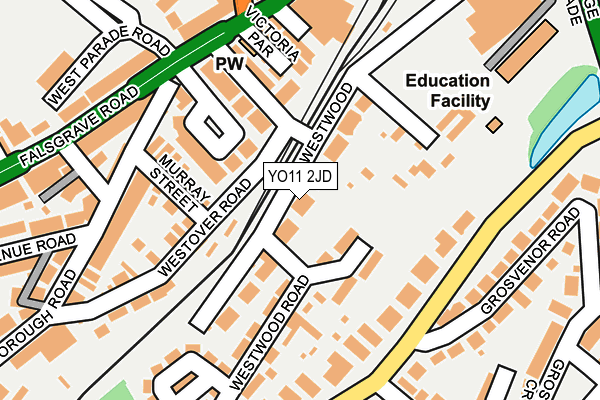YO11 2JD map - OS OpenMap – Local (Ordnance Survey)