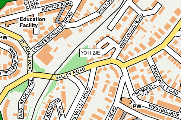 YO11 2JE map - OS OpenMap – Local (Ordnance Survey)