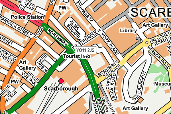 YO11 2JS map - OS OpenMap – Local (Ordnance Survey)