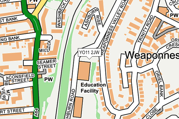 YO11 2JW map - OS OpenMap – Local (Ordnance Survey)
