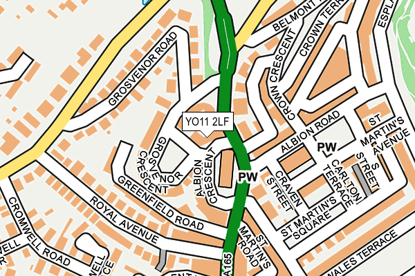 YO11 2LF map - OS OpenMap – Local (Ordnance Survey)