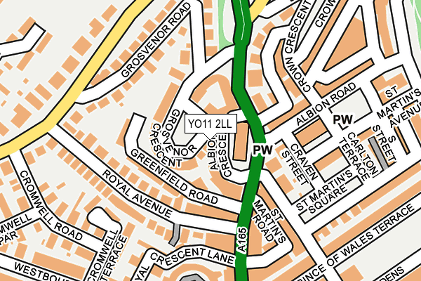 YO11 2LL map - OS OpenMap – Local (Ordnance Survey)