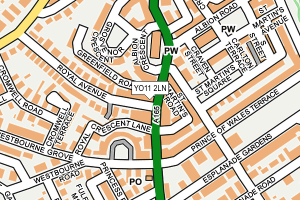 YO11 2LN map - OS OpenMap – Local (Ordnance Survey)