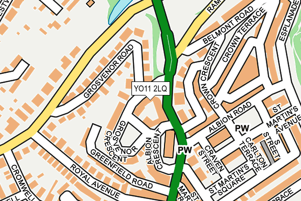 YO11 2LQ map - OS OpenMap – Local (Ordnance Survey)